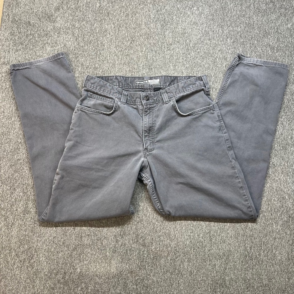 Carhartt Rugged Flex Relaxed Fit Canvas 5-Pocket Work Pants Gray BN2517-M 34x32